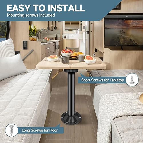 EJYTRVT RV Table Base Mount, 4 Pack Aluminum Pedestal