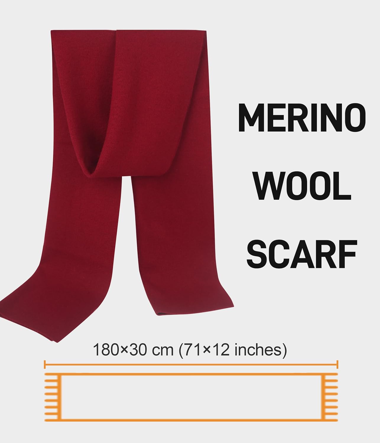 Scarf for Men,100% Merino Wool Mens Scarf Winter,Warm Soft Cashmere Australian Wool Scarves for Cold Weather - Image 5