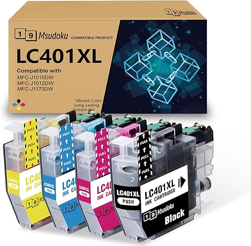 Cartuchos de tinta negros LC401 XL compatibles con Brother LC401XL LC401XL BK LC 401 LC401BK para usar con Brother MFC-J1010DW MFC-J1012DW