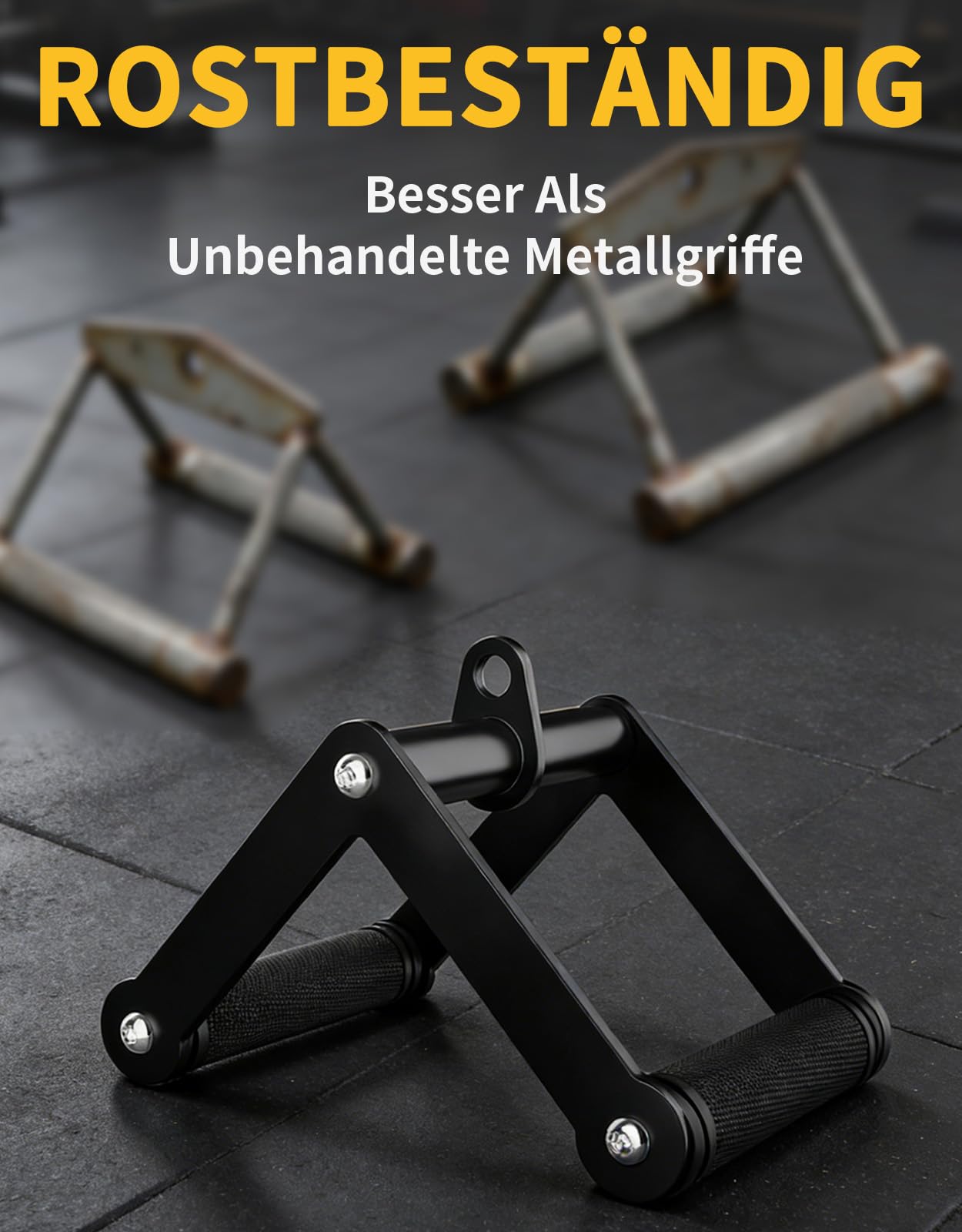 Kabelzug Aufsatz Set, Rutschfester Gummigriff Latzug Zubehör für Seilzugsystem, Kabelzug Griffe Set für Fitnessstudio