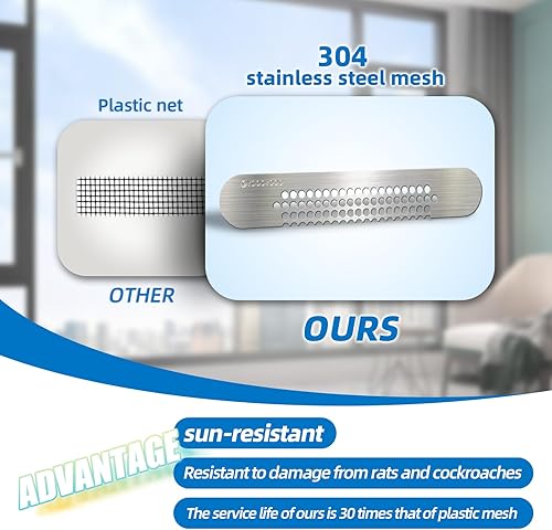 Miniatura 7 de 25 piezas de acero inoxidable 304 más duradero para ventana, agujero de llanto, parche de drenaje rápido PET autoadhesivo más pegajoso e impermeable