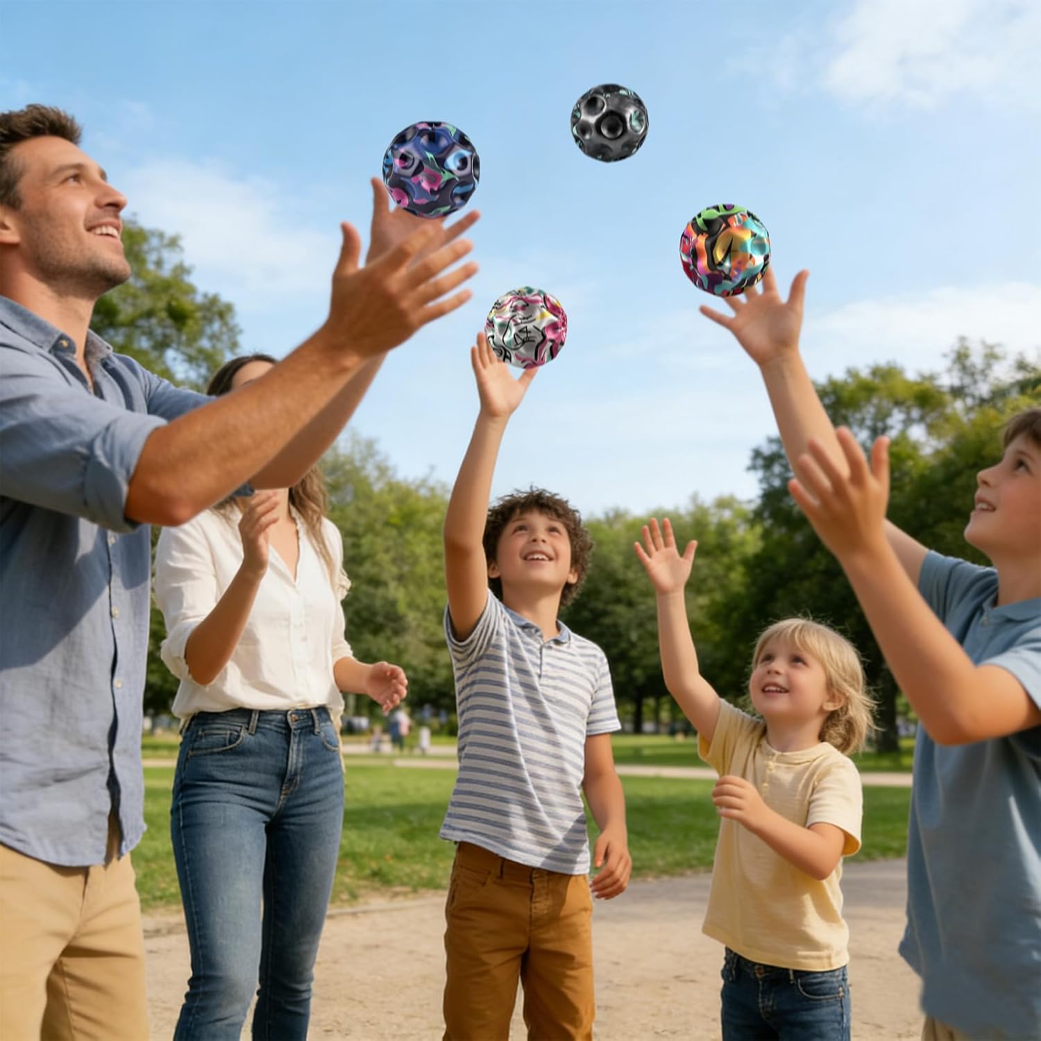 High Bounce Sensory Ball Set, Soft PU Bouncy Balls for Kids, Stress Relief, Fidget Play & Outdoor Fun