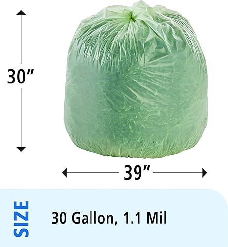 Miniatura 2 de Stout e2430e8513galones 24" x 30" Heavy Duty biodegradables bolsas de basura, 45bolsas por caja, astm6400, verde, fabricado en Estados Unidos por