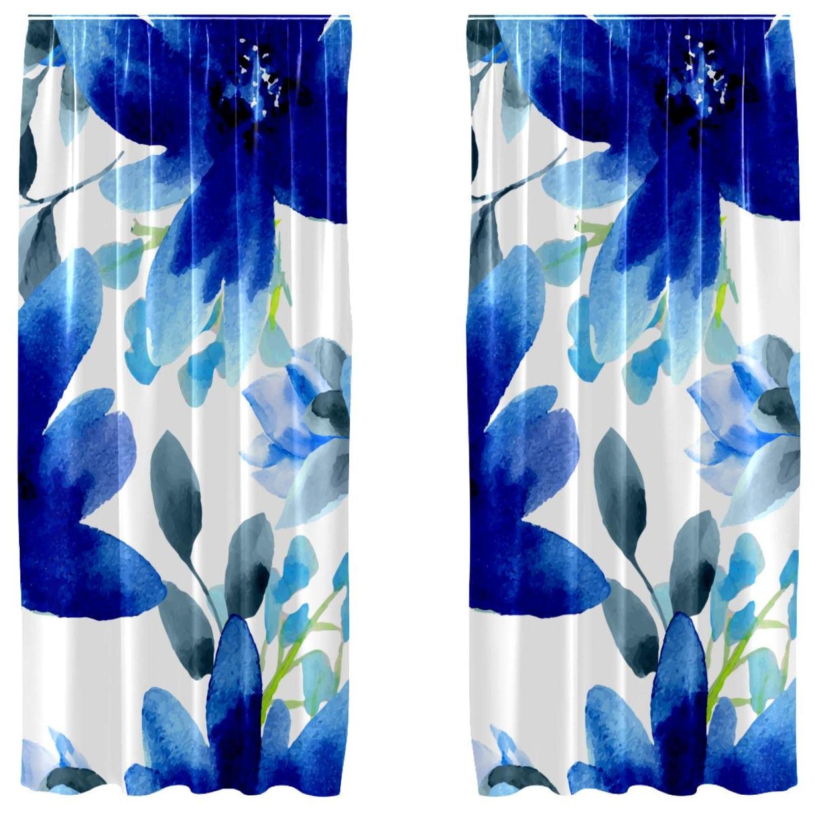 Rideaux imprimé aquarelle bleu pour illuminer la chambre avec douceur