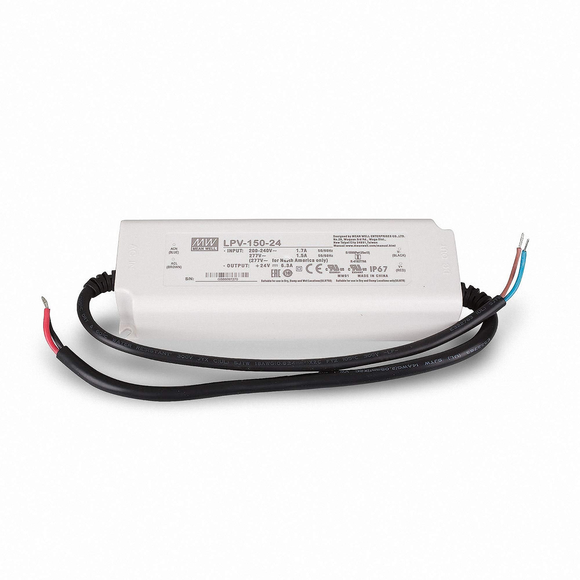 Alimentatore LED 24V 150W 6,25A IP67 Impermeabile - Trasformatore per Strisce LED e Installazioni Esterne