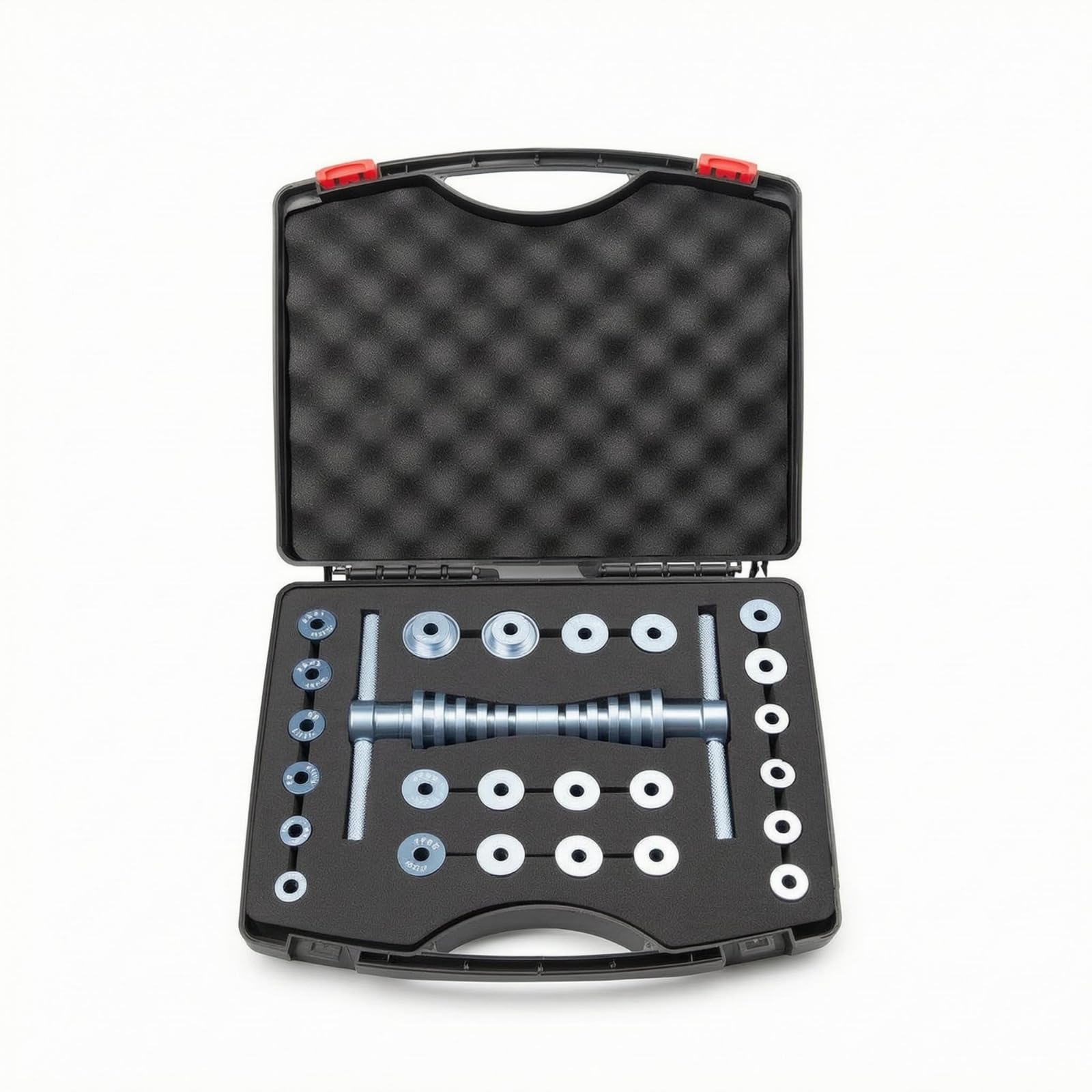 Aluminum Alloy Cycle Frame Bearing Tool Kit Steel Bike Bearing Press Kit Hard Carrying Case Bottom Bracket Press Tool Molded Insert, Light Blue-image-29