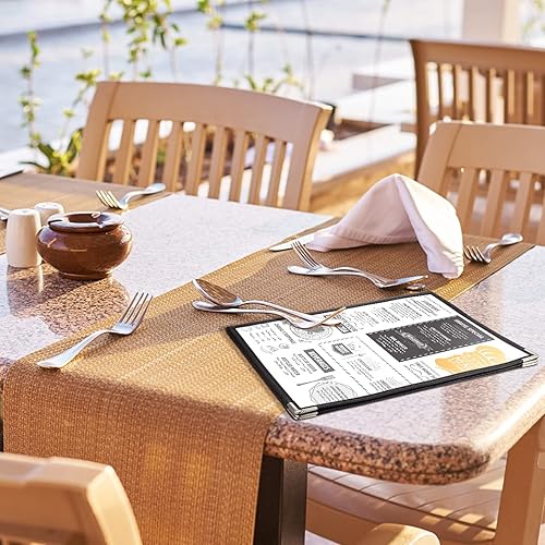 Miniatura 7 de Henoyso 20 fundas transparentes de menú de 8.5 x 11 pulgadas, 4 páginas, 8 vistas, libro transparente para restaurante, se adapta a papel de tamaño