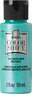 FolkArt Color Shift Acrylic Craft Paint, Green Pastel 2 fl oz Premium Metallic Finish Paint, Perfect For Easy To Apply DIY Arts And Crafts, 12007