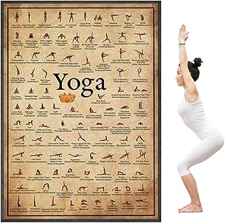 ヨガポーズポスター、ヨガスタジオ背景壁装飾キャンバス絵画、プロのヨガルーム装飾、全身用エクササイズポスター