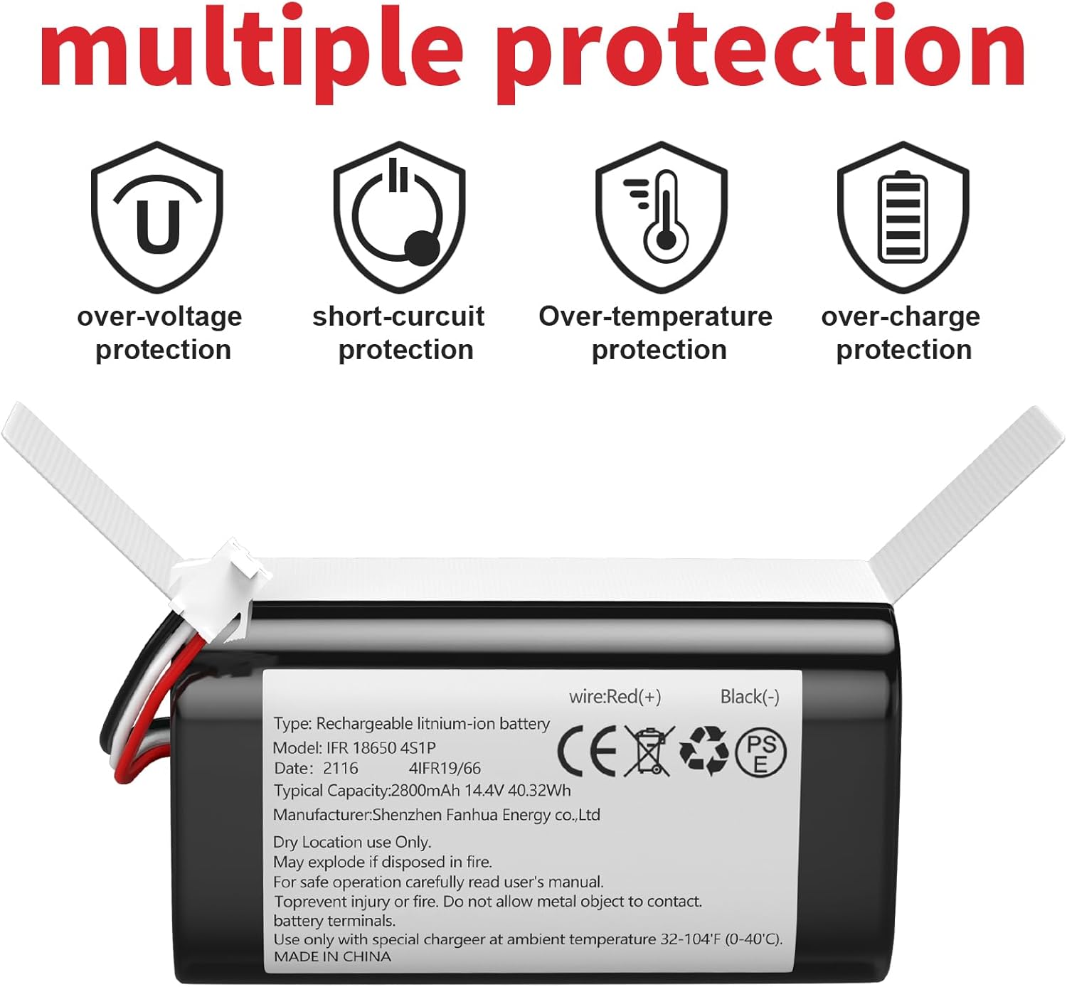 Replacement Battery for Eufy X10 Pro Omni,Compatible with eufy Accessory- RoboVac Vacuum, Original Model Part Number:C0914E1, 2800Ah Li-ion Battery 2 Pack