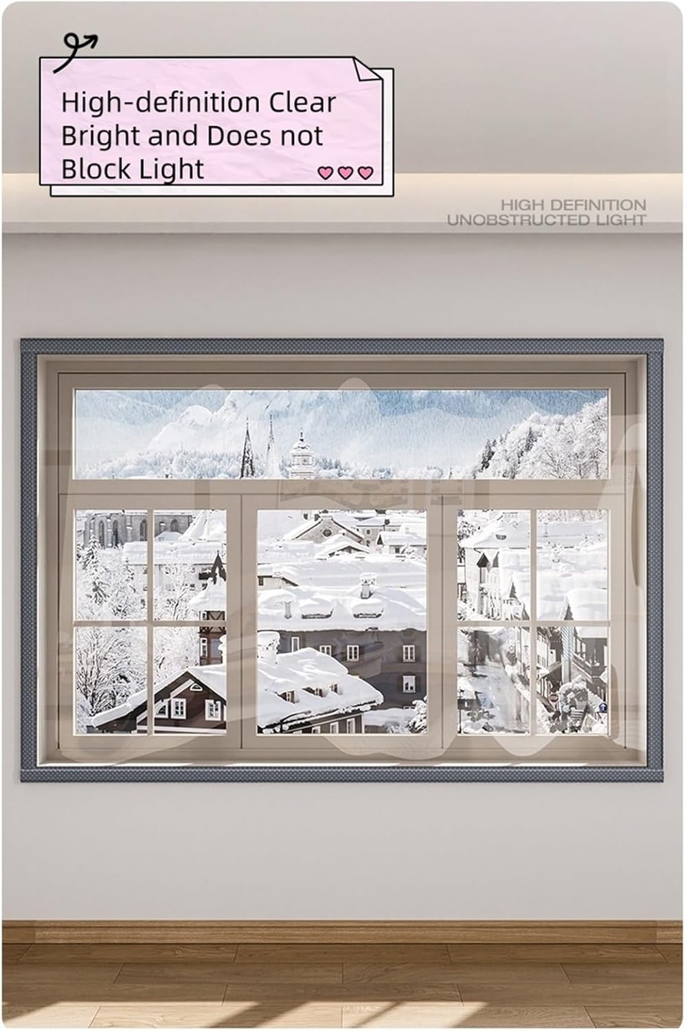 Weatherproofing Window Insulation Kit,Thickened Window Insulation Film for Winter,Reusable Window Thermal Cover Insulating Curtains,for Balcony,Kitchen