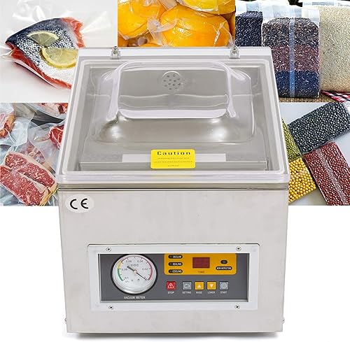 Miniatura 2 de Máquina selladora al vacío de cámara, sellador al vacío comercial con temperatura ajustable, sellador de cámara al vacío de 110 V, 120 W, DZ 260S,