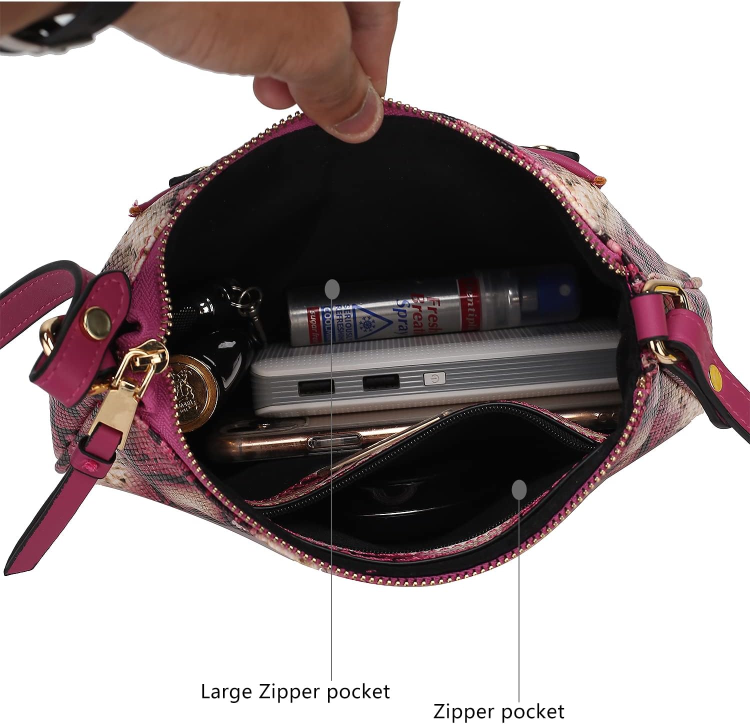 MKF Collection Crossbody Bag for Women, Designer Crossover Vegan Leather Messenger Handbag By Mia K