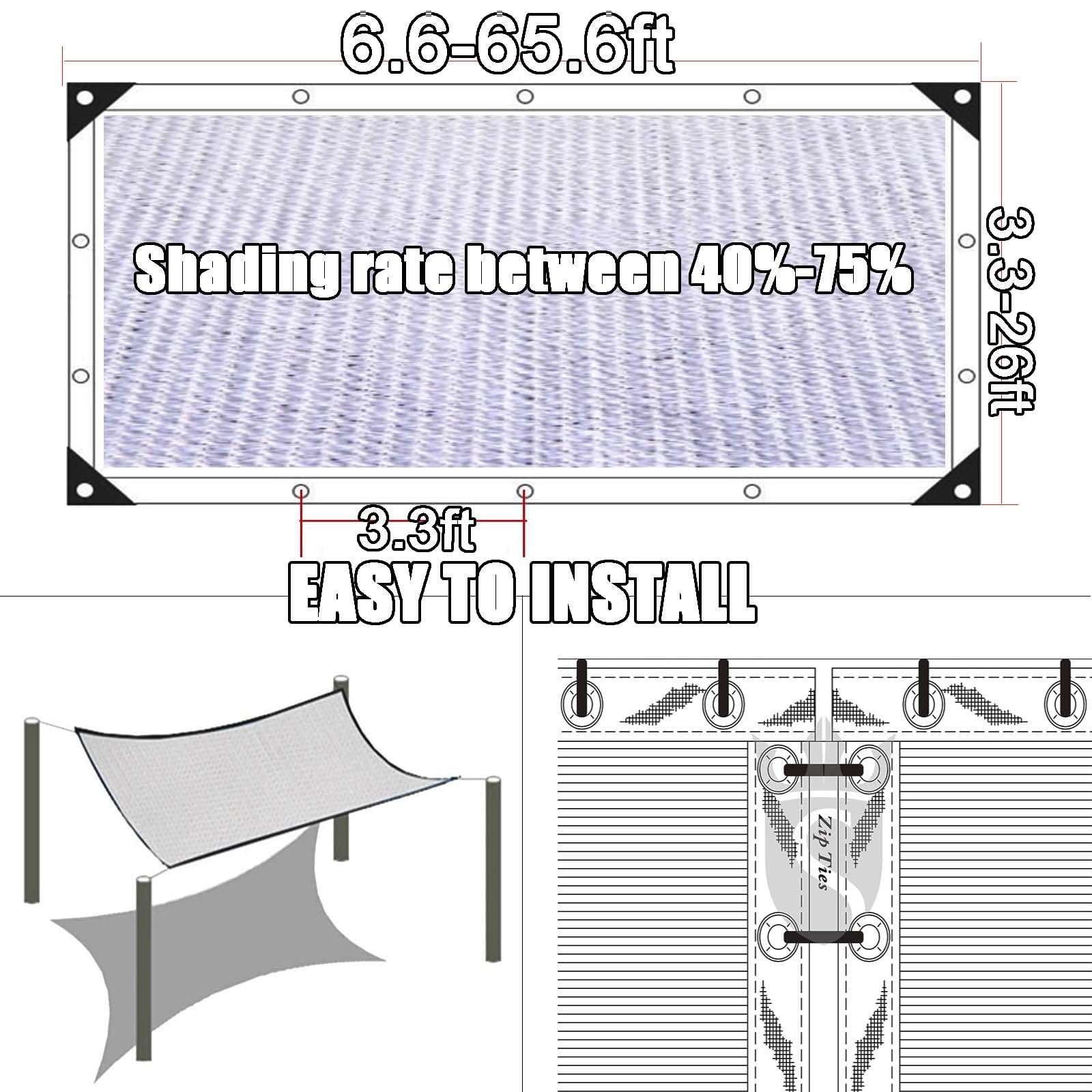 Du White e50% UV BlockTarp Oddychająca siatka z przelotkami, idealna do roślin domowych od 1 x 1 m do 14,9 m