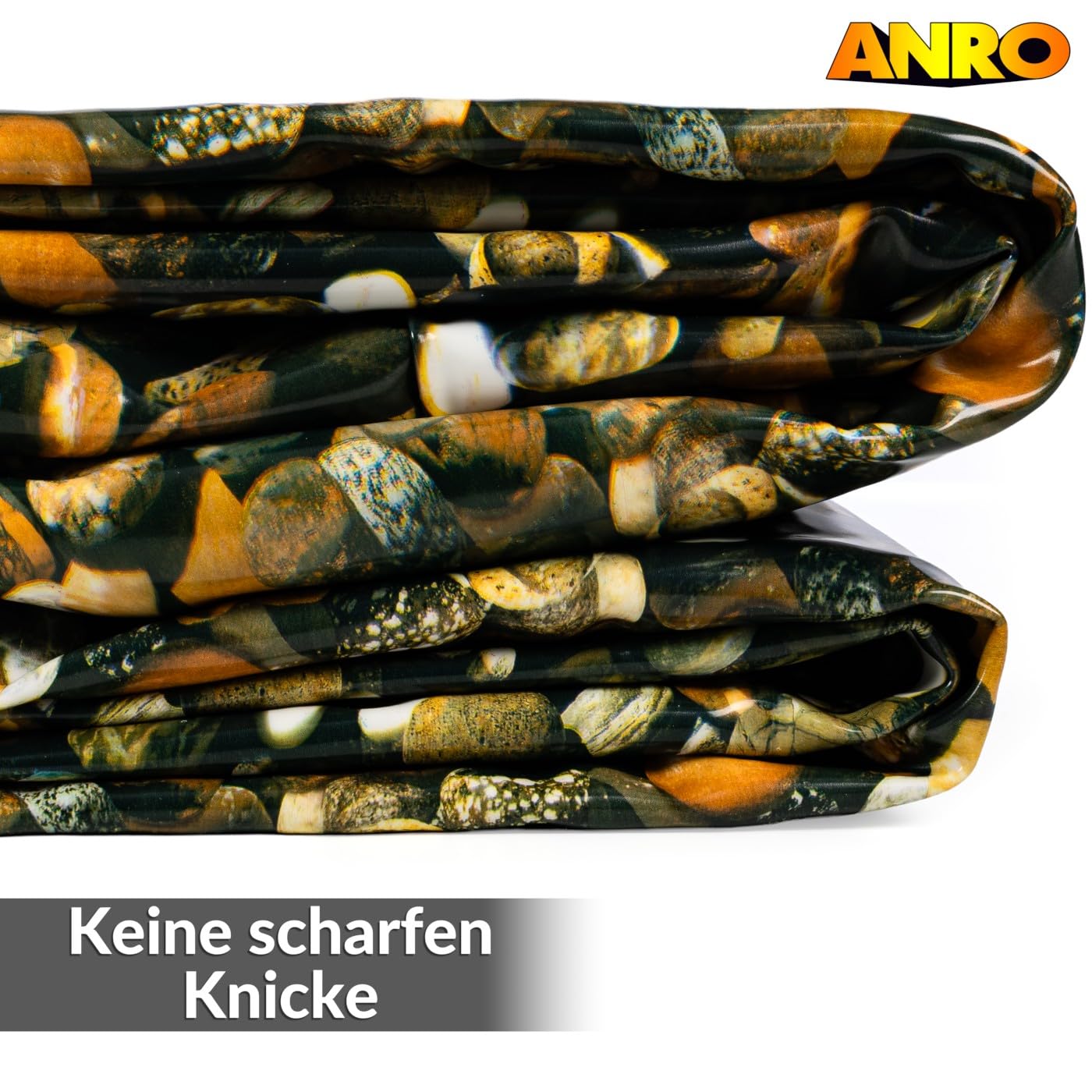 ANRO Pellicola per laghetto, Effetto ciottolo, 3 x 4 m, 0,6 mm, in PVC, Effetto Pietra, Resistente alle Radici, ai Raggi UV, al Gelo e alle intemperie, laghetto da Giardino, laghetto