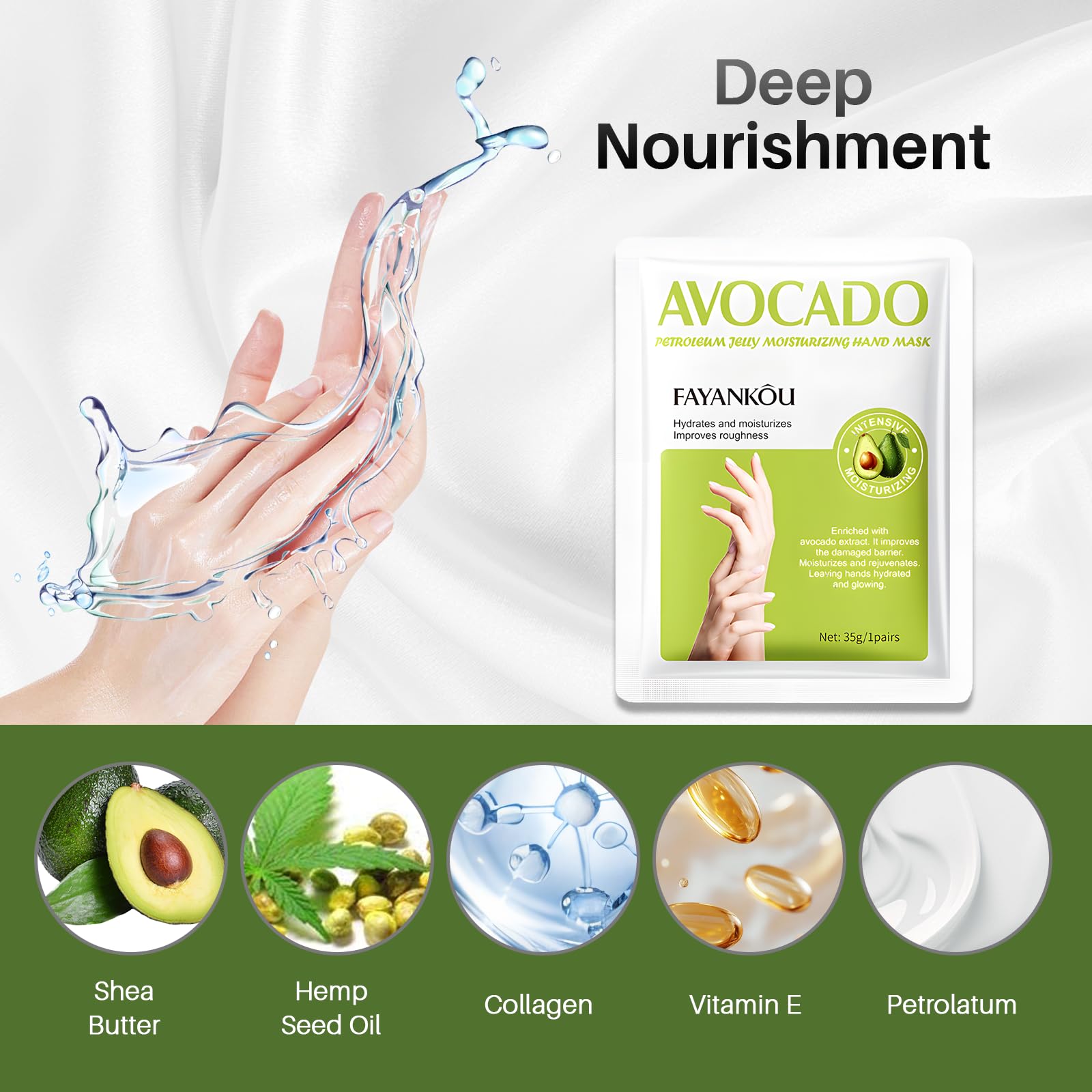 6 Coppie Maschera Mani Maschera Mani Guanti Antietà Rigenerante Nutriente Per Invecchiamento