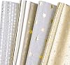 WRAPAHOLIC Hanukkah Wrapping Paper Sheet - 12 Sheets the Star of David and Candles Design Folded Flat with 12 Gift Tags for Holiday, Party Celebration - 19.7 Inch X 27.5 Inch Per Sheet