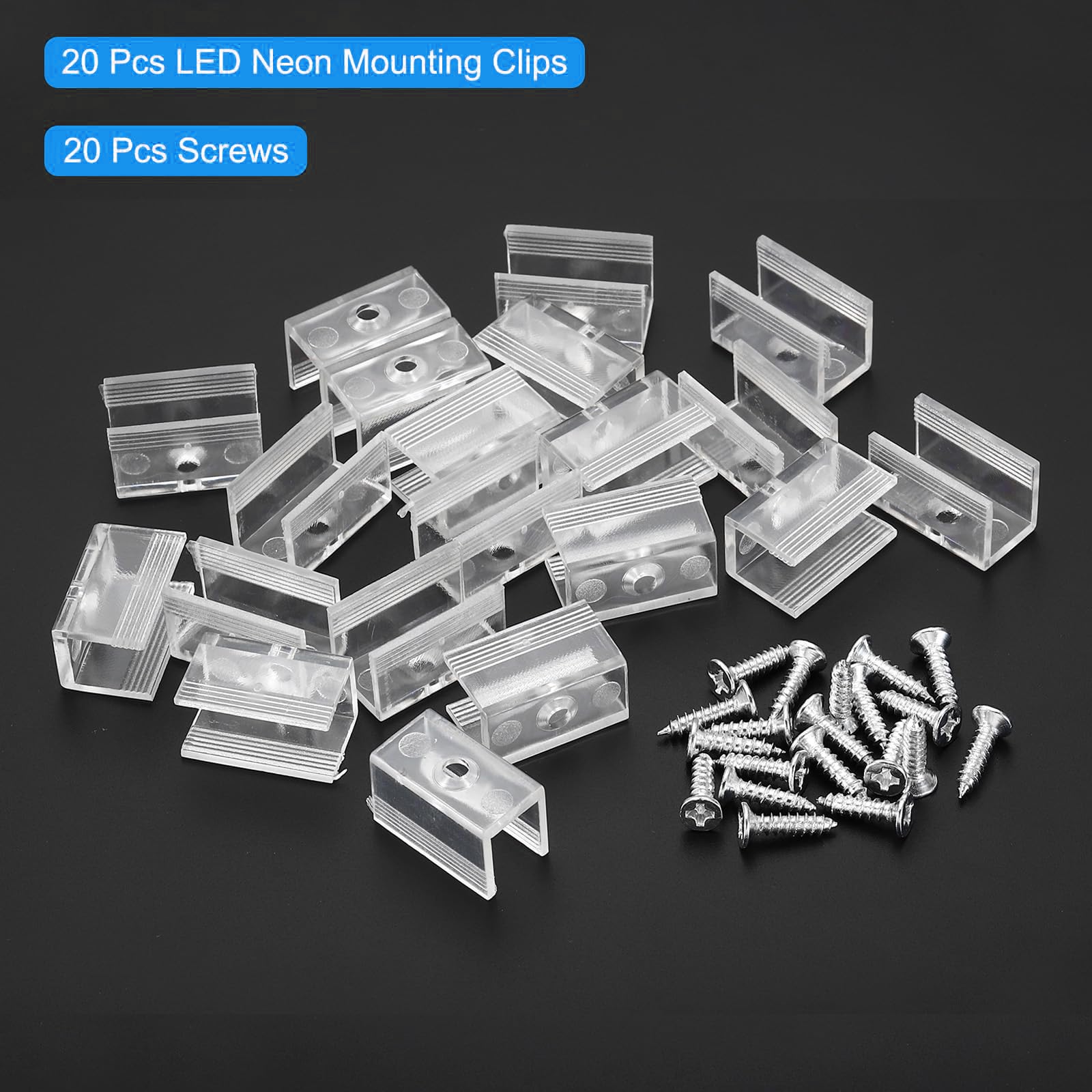 MACHSWON Rope Light Mounting Clips Wall Channel Mounting Holder Accessories for 8mm LED Neon Strip Translucent Pack of 20 - Image 3