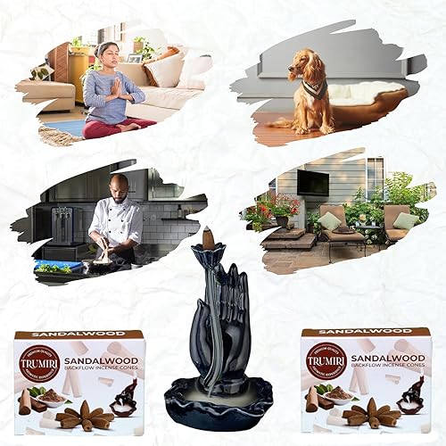 Miniatura 3 de Conos de incienso de madera de sándalo, total de 20 conos de incienso en cascada, paquete doble de 10 conos de incienso de reflujo - Conos de