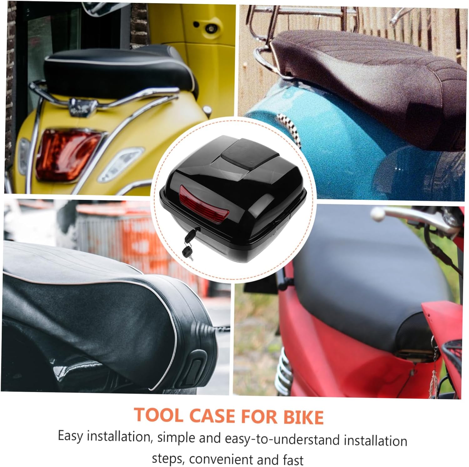PRETYZOOM Versatile Ev Storage Box Tail Trunk Organizer for Car Scooter Moped Motorcycle Rear Trunk Lock