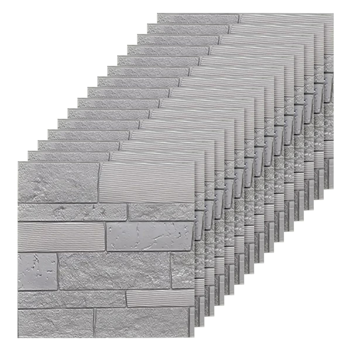 Plaque de parement brique 3D argent pour masquer les défauts de mur