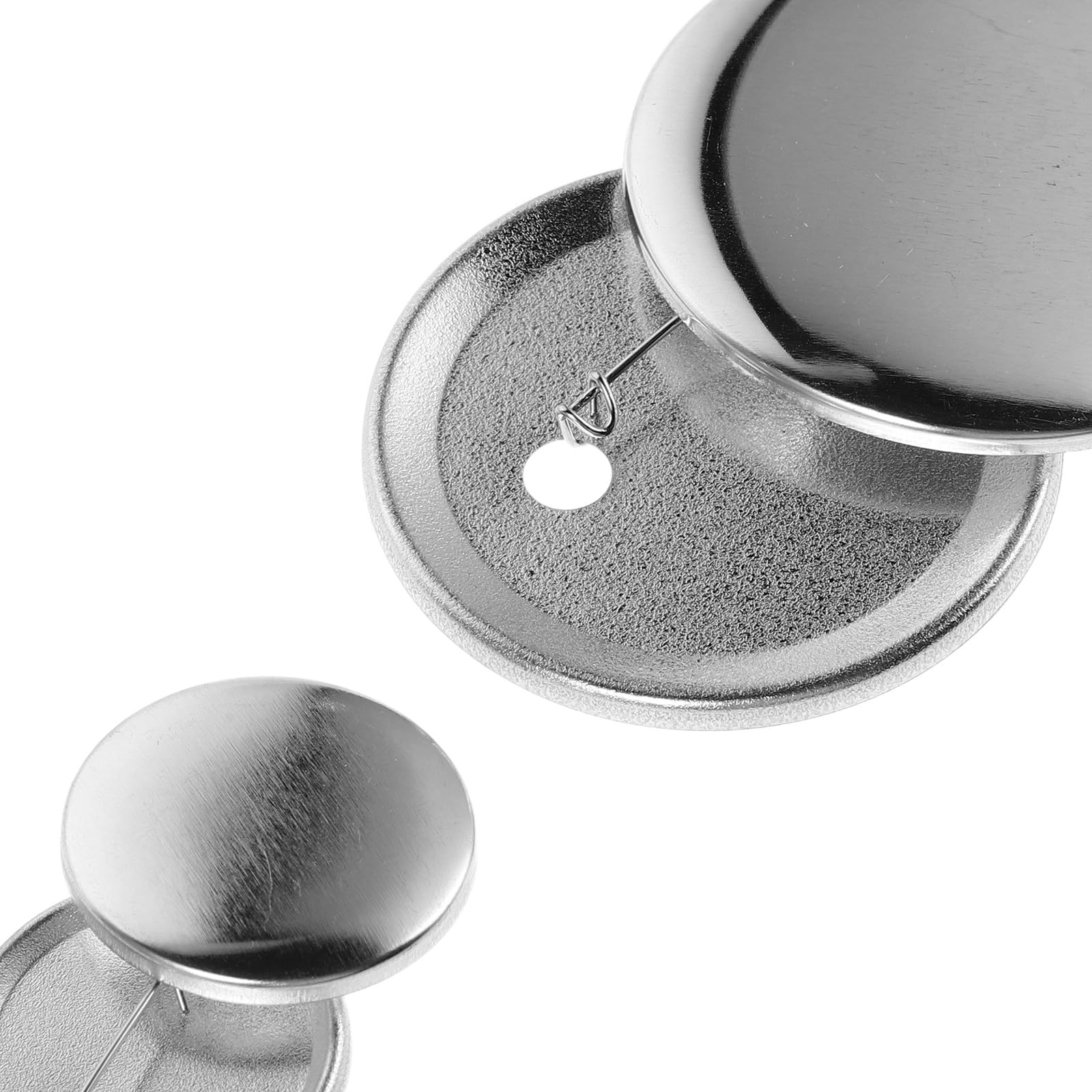 DOITOOL 200 zestawów akcesoriów do przypinania guzików okrągłych DIY do maszyny do produkcji guzików - zestaw metalowych przypinek o średnicy 58 mm i 32 mm do projektów DIY, rękodzieła na