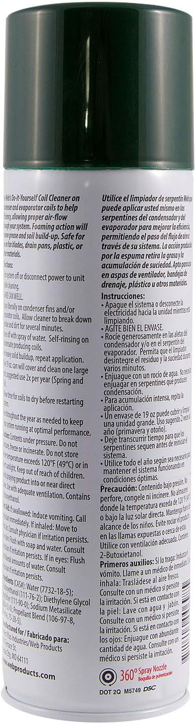 WEB WCOIL19 19 oz Coil Cleaner, 19 Fl Oz (Pack of 1)