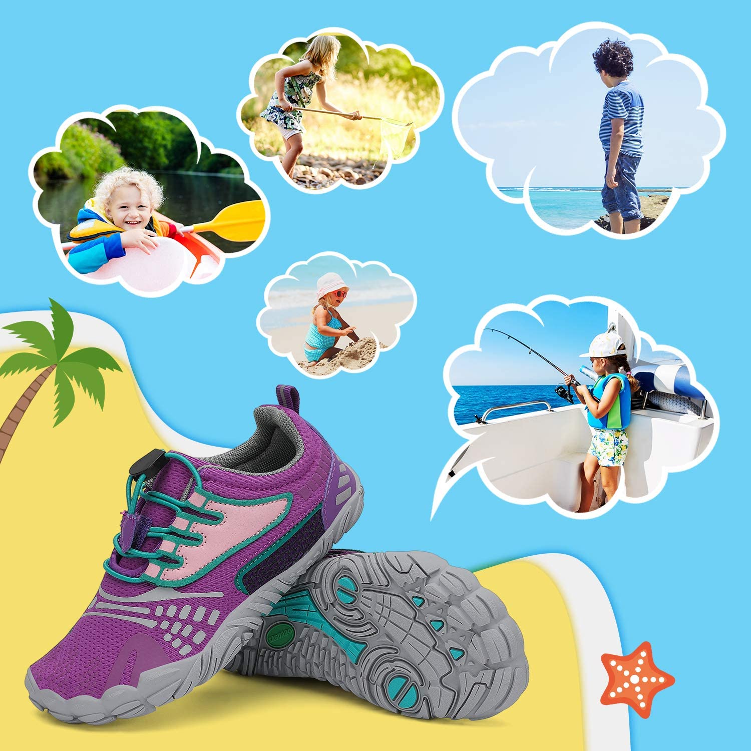 Saguaro Zapatos de Trail Niños Niñas Zapatos Deportivos Transpirable Antideslizante
