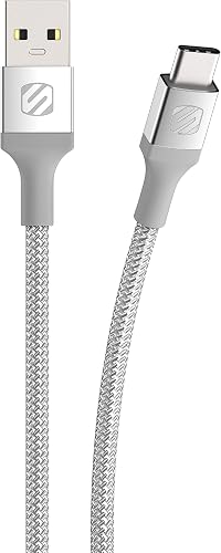 Scosche CAB4SR-SP MF STRIKELINE Premium 15W USB to Type-C Charge & Sync Braided Cable 4-ft. Silver