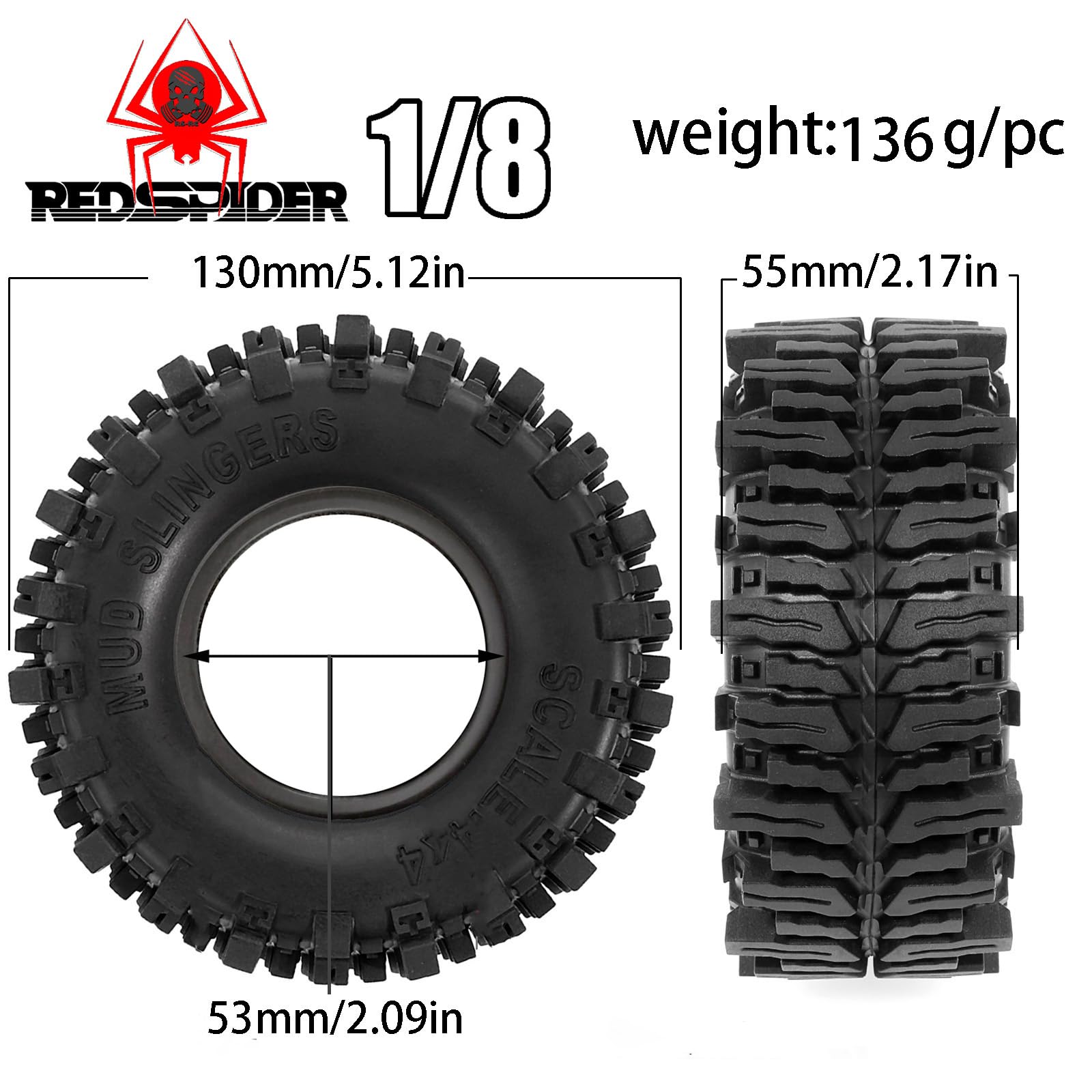 RC4WD Interco Narrow TSL Super Swamper 1.0' Scale Tires RC4ZT0062 RC Tire
