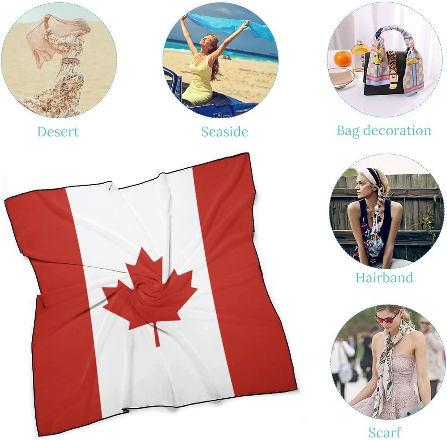 Head Scarf for Women Square Neck Head Scarf Lightweight Chiffon Bandana Hair Wrap Headband 27 Inches - Image 6