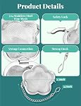 2 Pack Tea Infuser for Loose Tea,2.3 inch Flower Design Stainless Steel Tea Ball,Fine Mesh Tea Strainer with Extended Chain Hook for Brew Tea, Spices & Seasonings