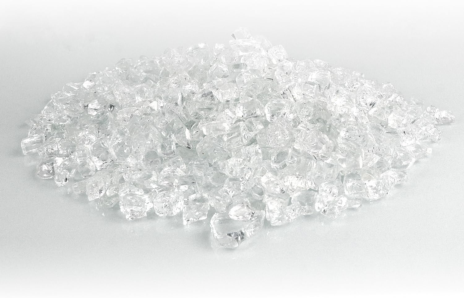 LePe 10 lbs High-Gloss Crushed Glass, 1/2" Fire Glass for Fireplaces, Suitable for Fire Pits, Fireplace Tables and Landscaping (Clear)
