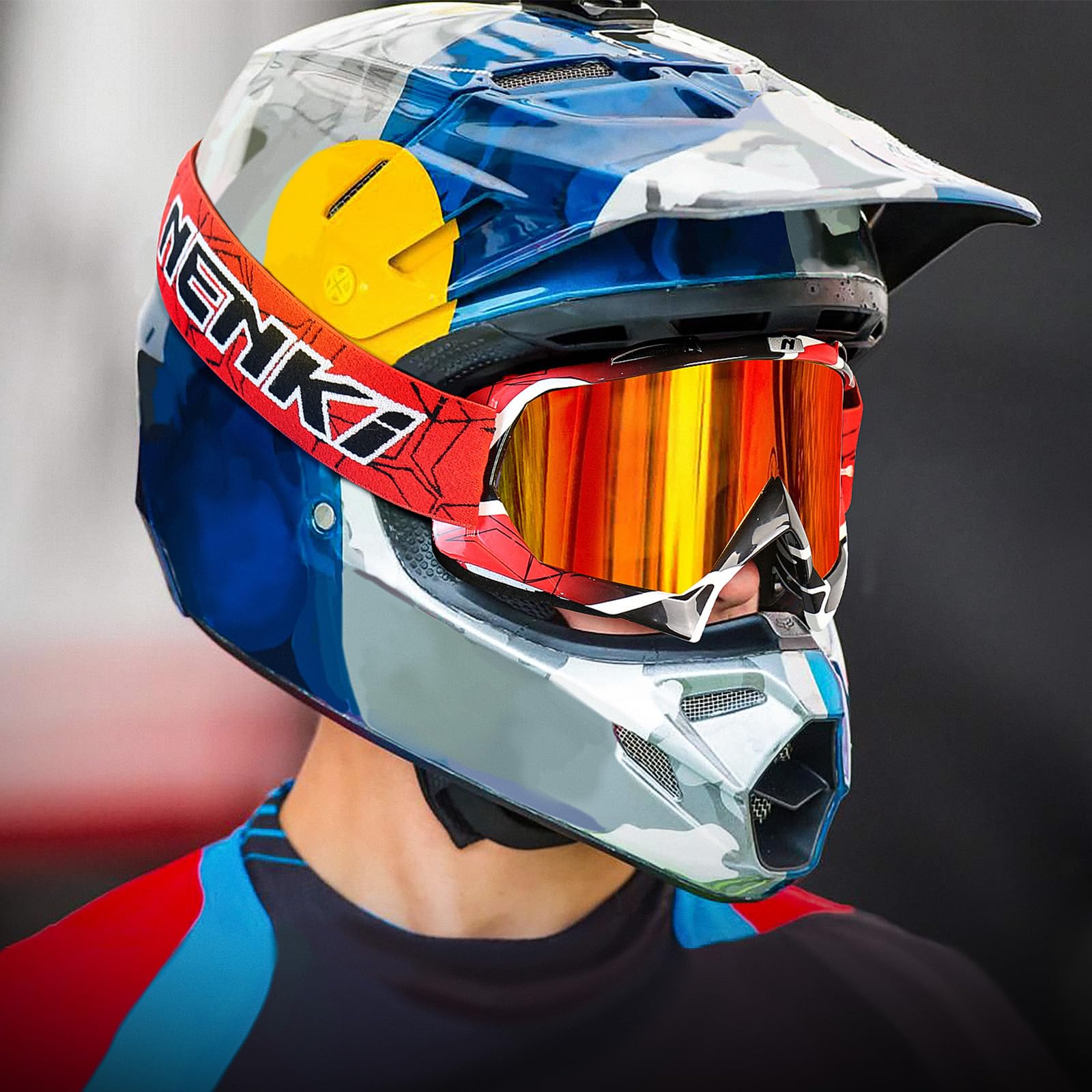 Occhiali da Motocross, Occhiali da Sci Uomo Donna, Anti Uv/vento/polvere/Graffio, Maschera Cross per Attività All'Aperto, Motociclismo, Sci