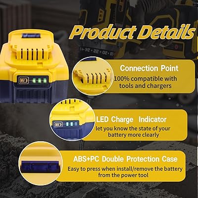 Dewalt Impact Driver 6000mAh DCB205 Replace For Dewalt 20V MAX XR Lithium Ion Battery-Pack DCB204 DCB200 DCB206 Dewalt Drill