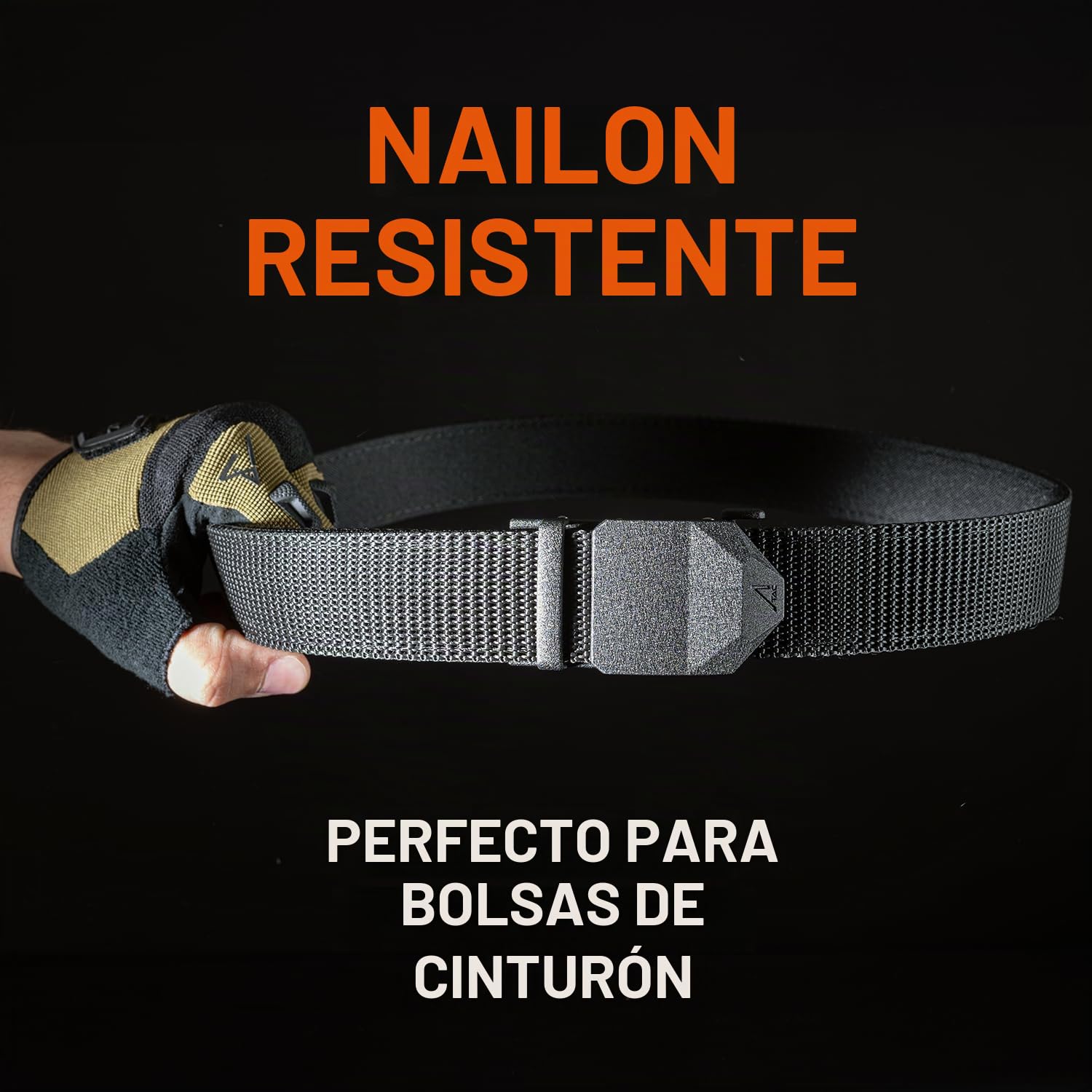 ACE Schakal - Cinturón táctico para hombre con cierre rápido sin agujeros, nailon, 102-127 cm