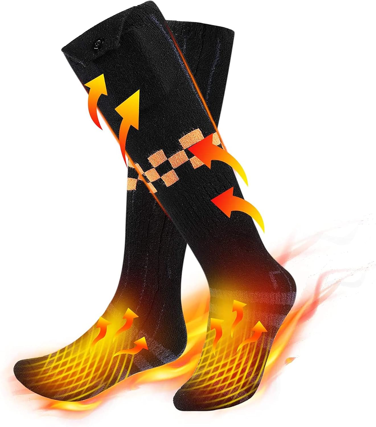 HB1 Heated Socks for Men/Women Double 5000Ahm Large Capacity Socks USB Battery Rechargeable Electric Feet Warmer Socks for Outdoor Sports