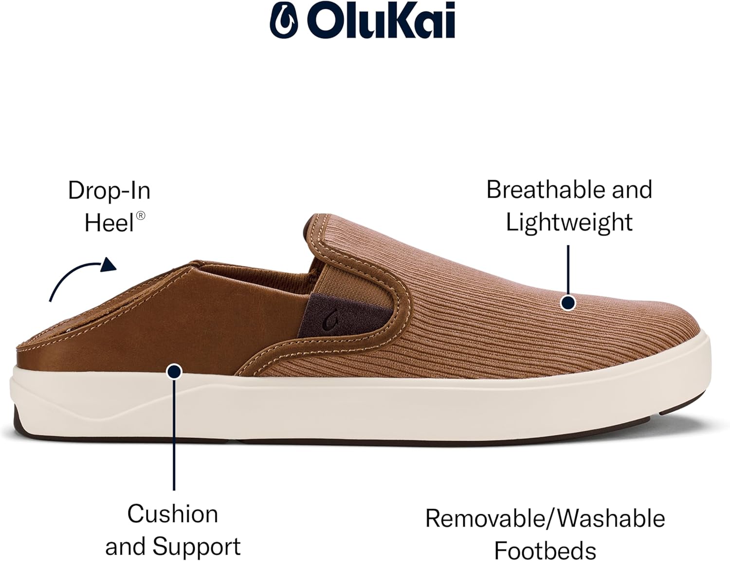 OLUKAI Lae'ahi Kapa Men's Slip On Sneakers, Lightweight & Breathable All-Weather Shoes, Drop-in Heel & Comfort Fit - Image 5