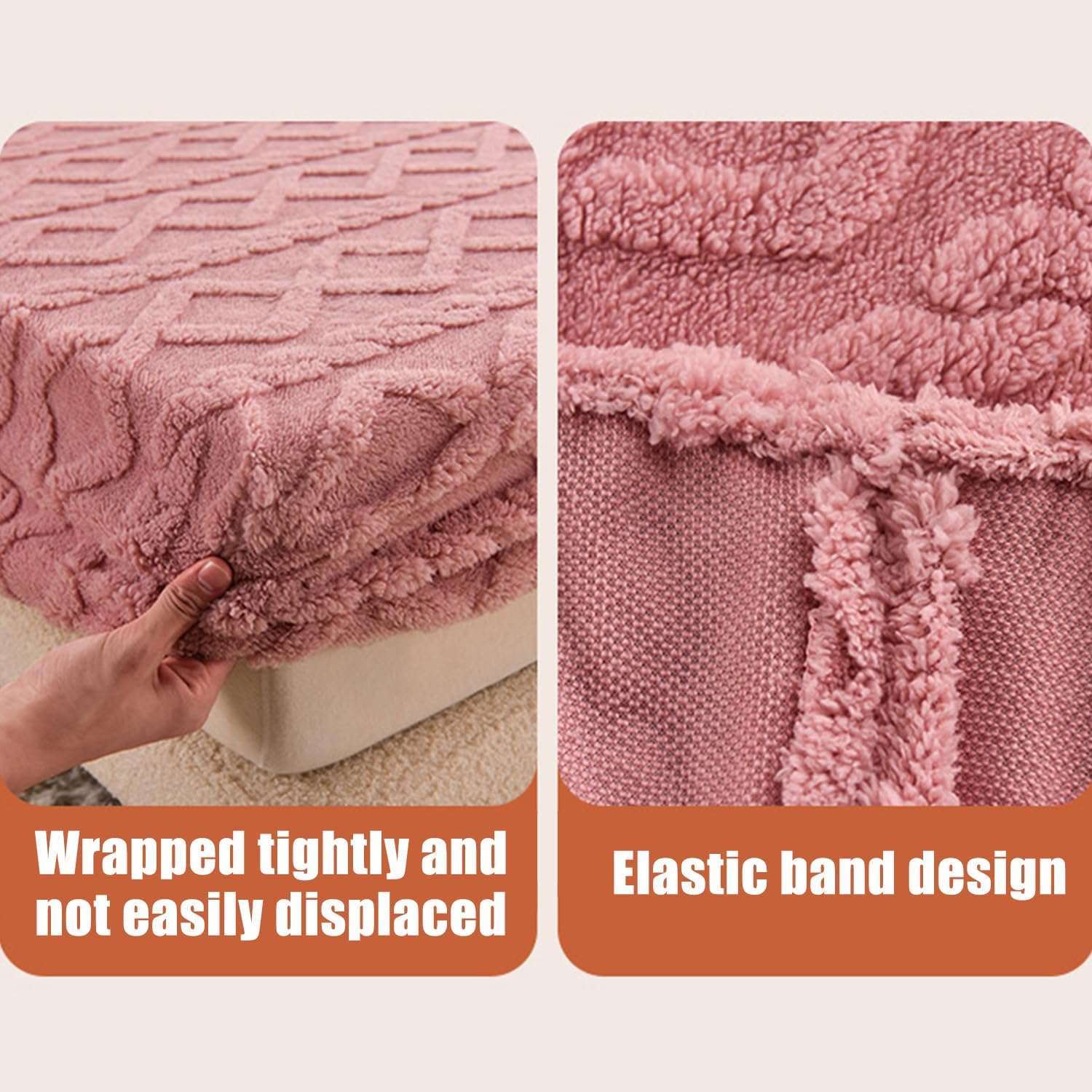 Luxury Velvet Mattress Cover King Thicken Warm Mattress Protector Deep Pocket of 12In Queen Bed Cover with Elastic Band Full Wrap Dustproof Fitted Sheet Washable,Gray,Pillowcase*2