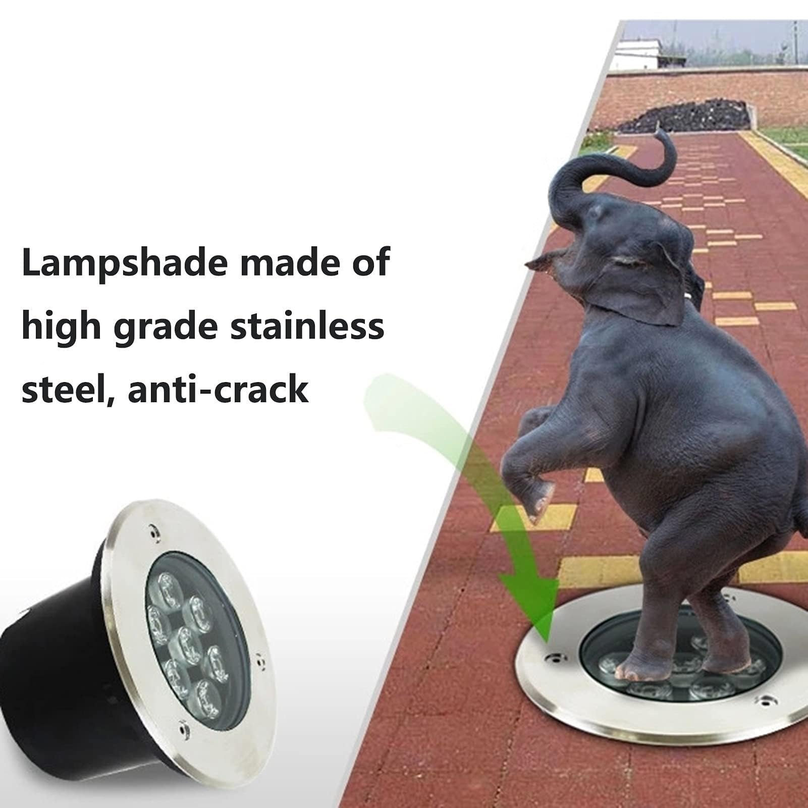 Projecteur LED encastré 12 W pour éclairage paysager, étanche IP67, idéal pour l'éclairage de Chantiers et d'allées.