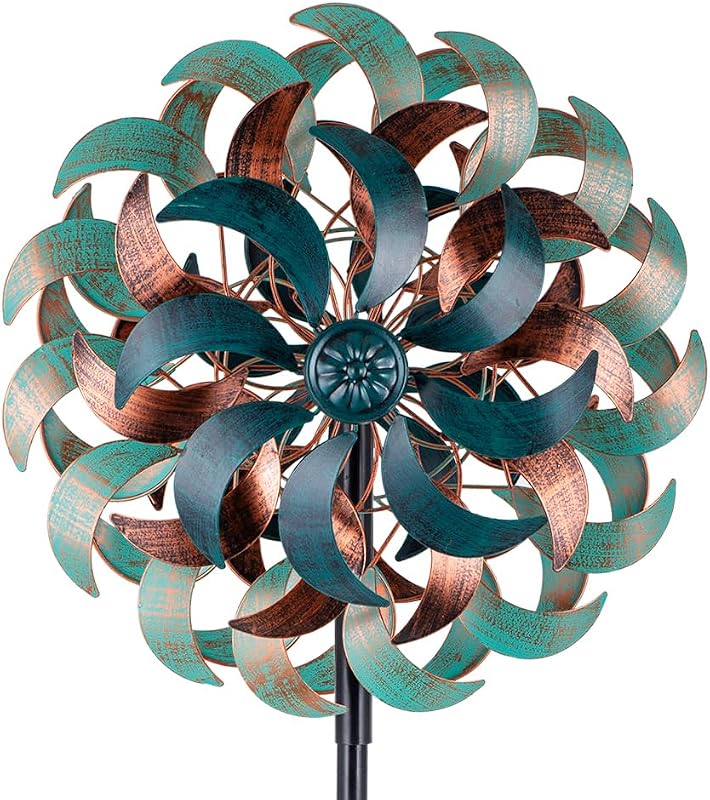 Wind Spinners for Yard and Garden, 6 Layers Windmill | Metal Wind Sculptures & Spinners with Sturdy Stakes, Metal Yard Art Decoration