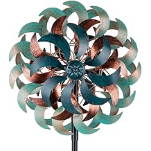 Stargarden Wind Spinners for Yard and Garden,Metal Wind Sculptures & Spinners, 6 Layers Windmill with Sturdy Stakes, Metal Yard Art Decoration