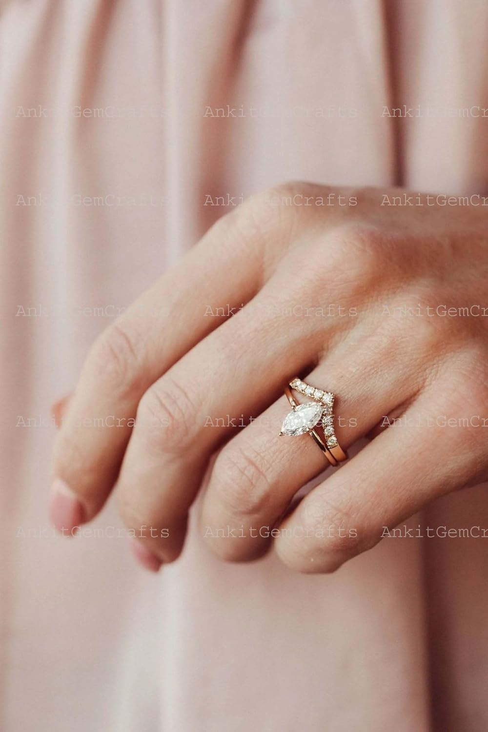 1 CT Marquise Cut Moissanite Engagement Ring – Solitaire Ring in 14K Solid Gold, Women’s Fine Jewelry, Wedding Anniversary Jewelry Christmas for Her