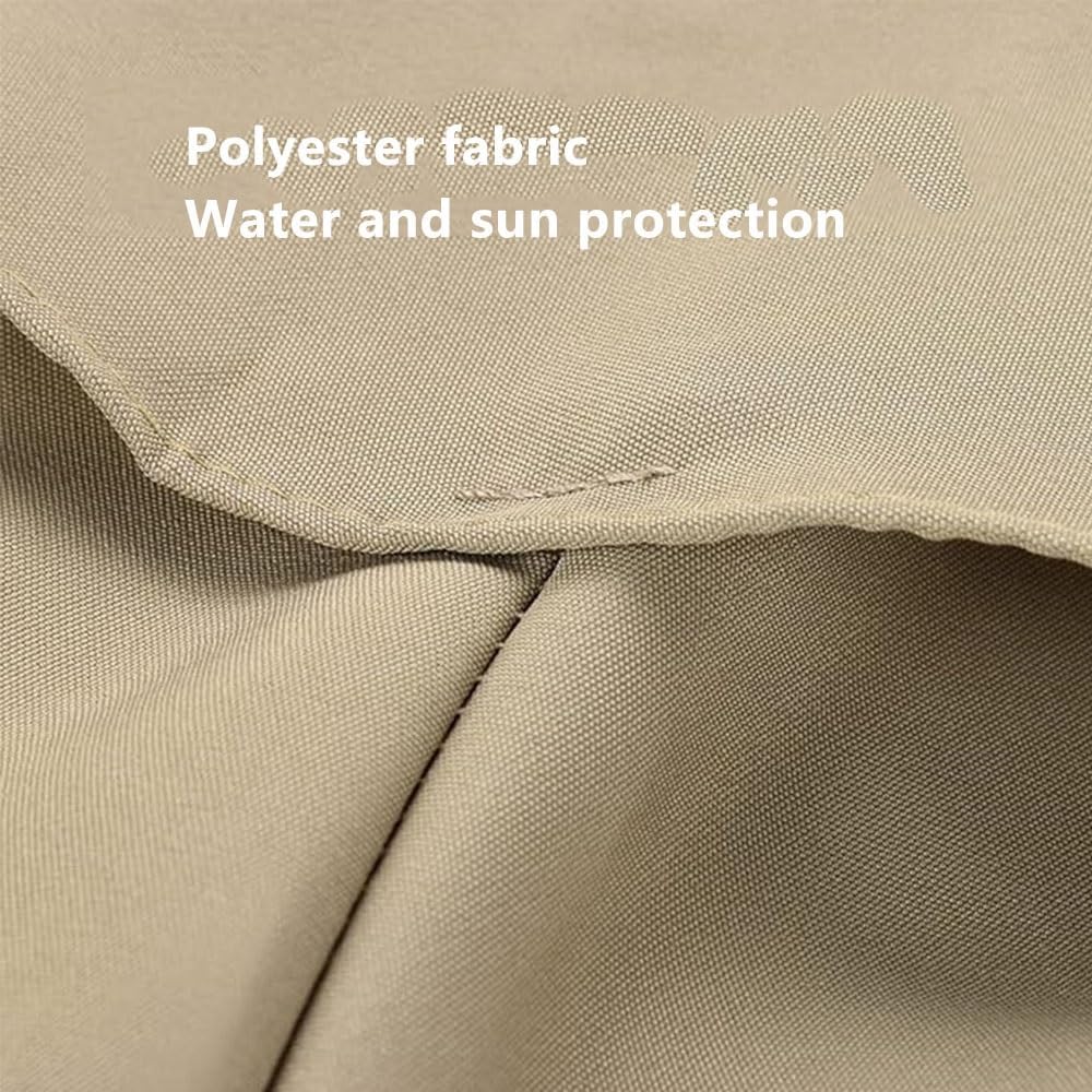 Patio Umbrella Replacement Canopy 10'x10' Square Cantilever Umbrella Top Replacement Fabric 8 Ribs Outdoor Offset Yard Parasol Cover(Khaki)