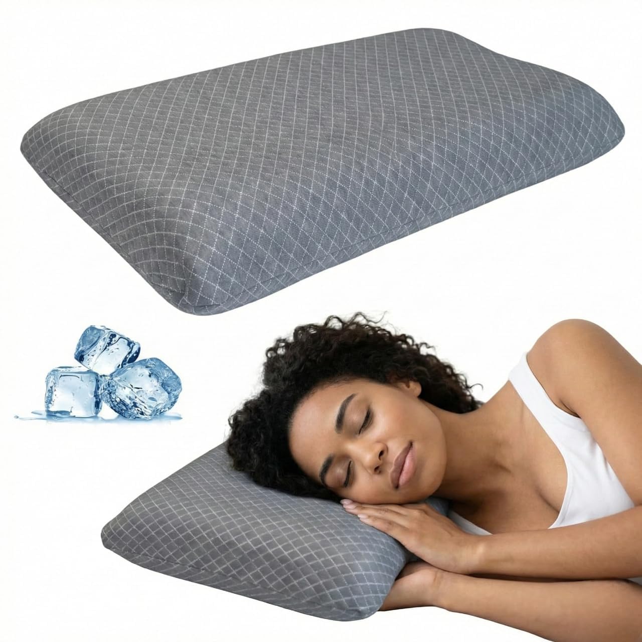 Blairmore Memory Foam Pillow,nek Pillow,Orthopedic Memory Foam Pillows Supports Neck Pain and Shoulder Pain for Sleeping, Ergonomic Cervical Pillow (Grey)