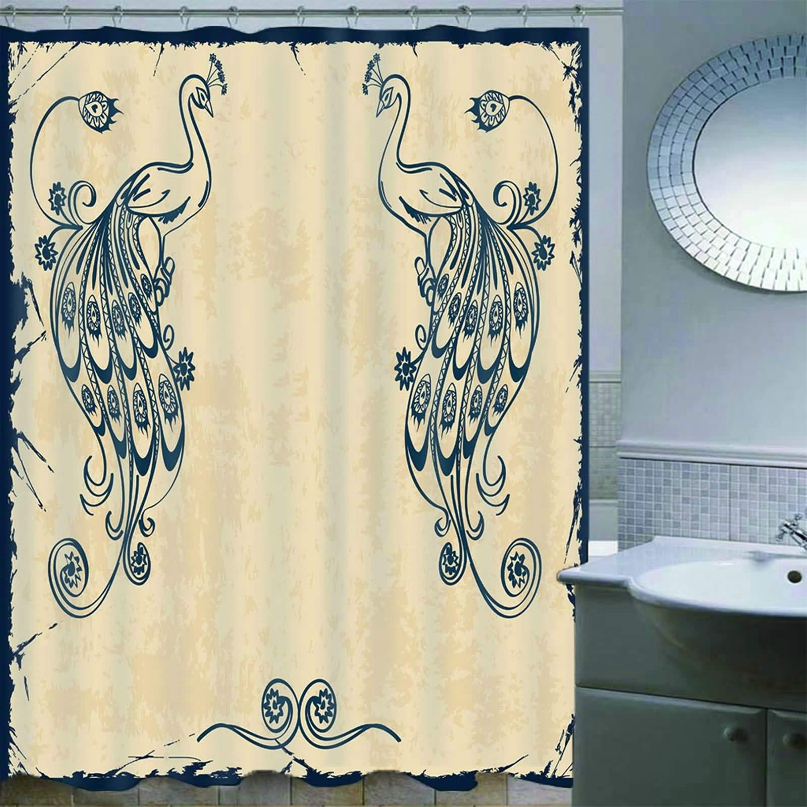 Aeici Długie zasłony prysznicowe odporne na pleśń, dwie zasłony do wanny Phoenix 150x180 CM Ciemnoniebieskie