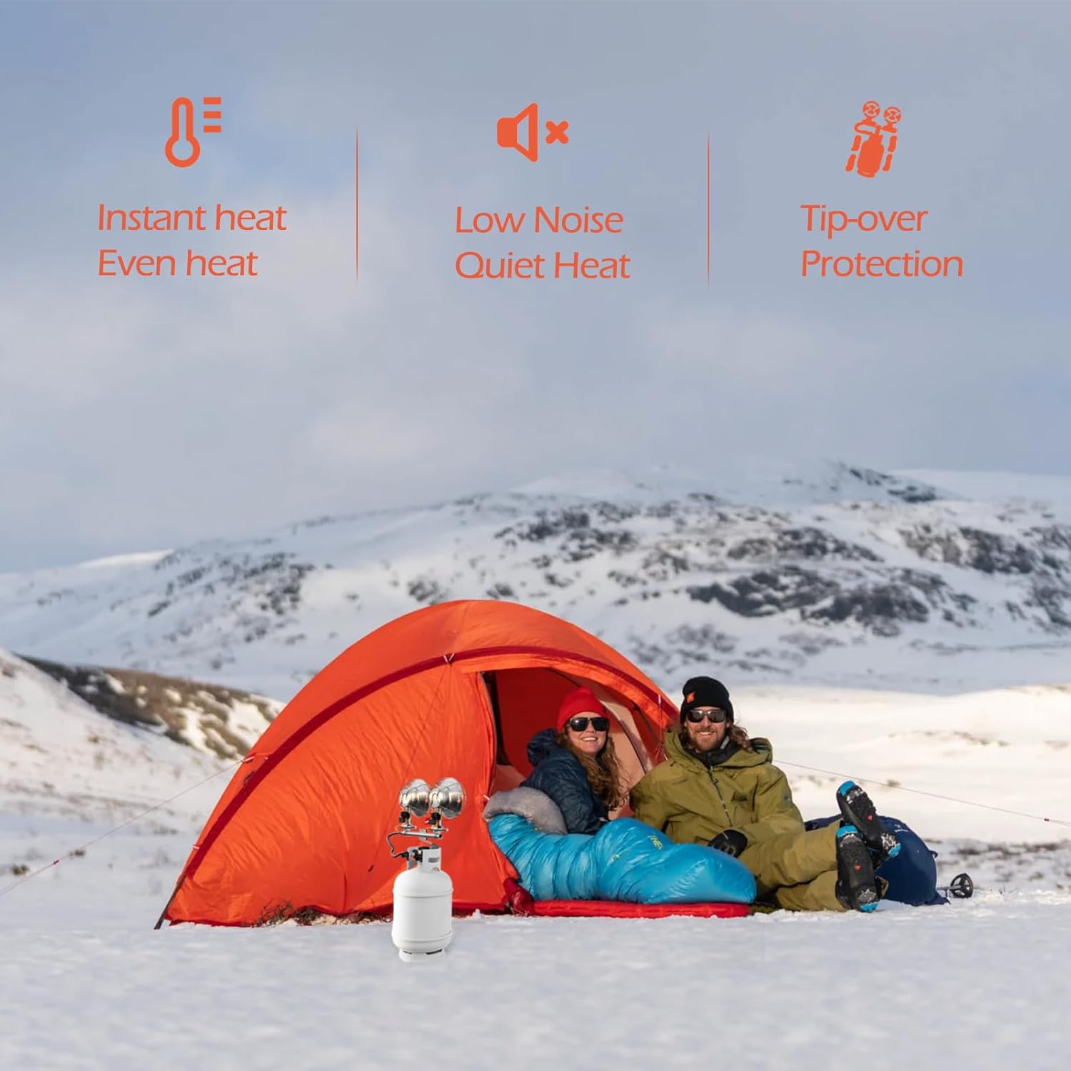 AgiiMan Propane Heater - 32000 BTU Portable Tent Heater, Camping Gas Heaters and Stove, Patio Heaters with Shut-off Valve and Tip-over Switch for Outdoor/Indoor Ice Fishing Hiking (Tanks Not Included)