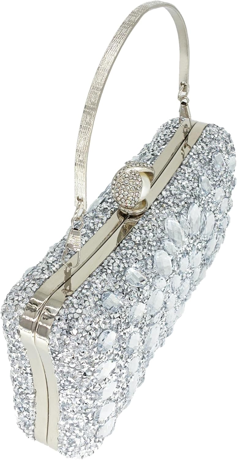 Rhinestone Clutch Purses for Women Evening Wedding Formal - Pearl Clasp Handbag Crystal Gemstone Bag for Party Prom - Image 2