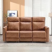 Vista 7 de CANMOV Sofá reclinable manual de dos plazas, sofá cama de 3 plazas reclinable de pared, juego de sofá reclinable de cuero, silla reclinable de 3