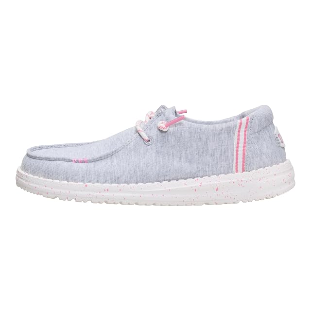 HEYDUDE HEYDUDE Women's Wendy Stretch Jersey Varsity Slip On Shoe, Medium Grey Size 7 | Lightweight Travel Ready Casual Sneaker